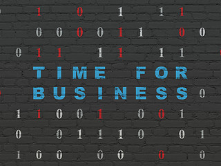 Image showing Finance concept: Time for Business on wall background