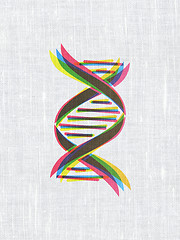 Image showing Science concept: DNA on fabric texture background