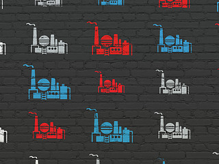 Image showing Manufacuring concept: Oil And Gas Indusry icons on wall background