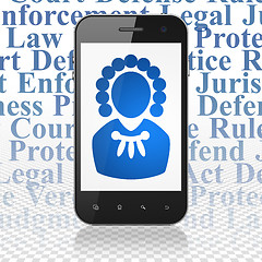 Image showing Law concept: Smartphone with Judge on display