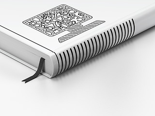 Image showing Education concept: closed book, Computer Pc on white background
