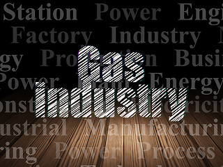 Image showing Manufacuring concept: Gas Industry in grunge dark room