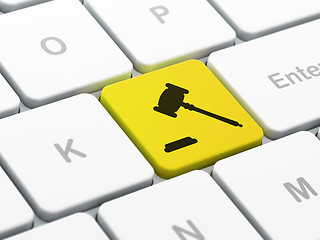 Image showing Law concept: Gavel on computer keyboard background