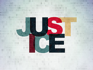 Image showing Law concept: Justice on Digital Paper background
