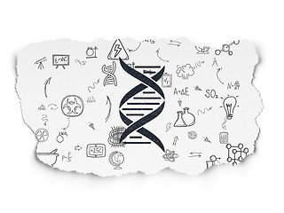 Image showing Science concept: DNA on Torn Paper background