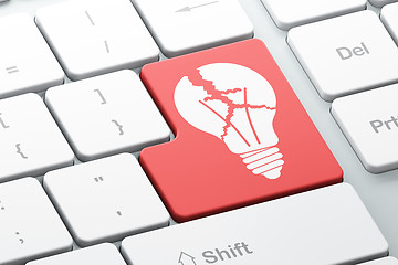 Image showing Finance concept: Light Bulb on computer keyboard background