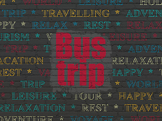 Image showing Travel concept: Bus Trip on wall background