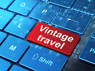 Image showing Tourism concept: Vintage Travel on computer keyboard background