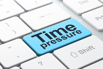 Image showing Timeline concept: Time Pressure on computer keyboard background
