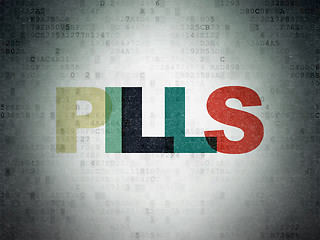 Image showing Health concept: Pills on Digital Paper background