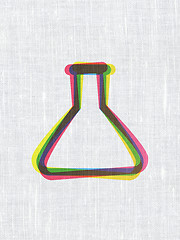 Image showing Science concept: Flask on fabric texture background