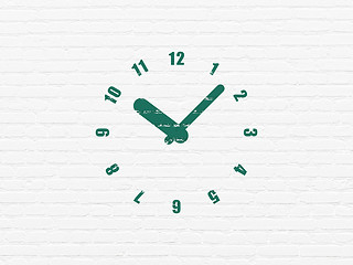 Image showing Time concept: Clock on wall background