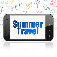 Image showing Vacation concept: Smartphone with Summer Travel on display