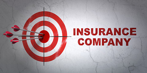 Image showing Insurance concept: target and Insurance Company on wall background