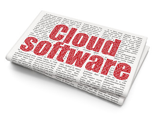 Image showing Cloud networking concept: Cloud Software on Newspaper background