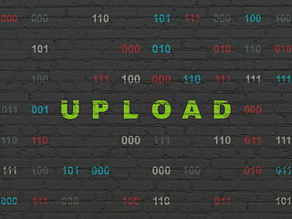 Image showing Web design concept: Upload on wall background