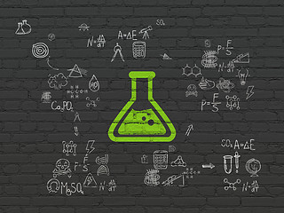 Image showing Science concept: Flask on wall background