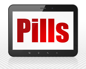 Image showing Health concept: Tablet Pc Computer with Pills on display