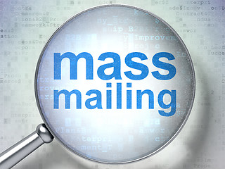 Image showing Advertising concept: Mass Mailing with optical glass