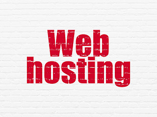 Image showing Web design concept: Web Hosting on wall background