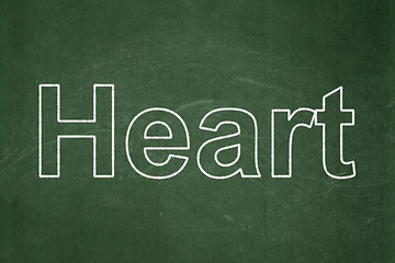 Image showing Medicine concept: Heart on chalkboard background