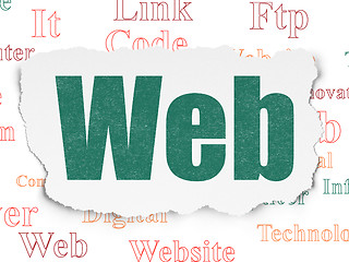 Image showing Web development concept: Web on Torn Paper background