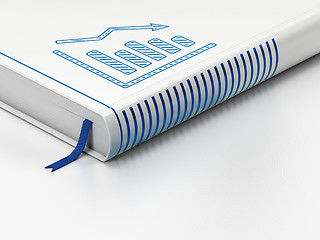 Image showing Business concept: closed book, Decline Graph on white background