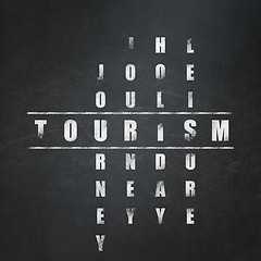 Image showing Vacation concept: Tourism in Crossword Puzzle