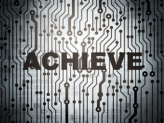 Image showing Business concept: circuit board with Achieve