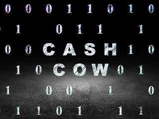 Image showing Finance concept: Cash Cow in grunge dark room