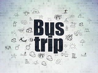 Image showing Tourism concept: Bus Trip on Digital Paper background