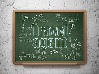 Image showing Travel concept: Travel Agent on School Board background