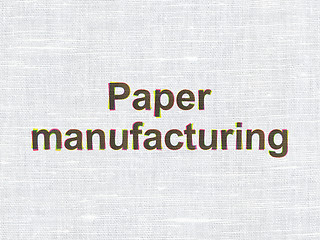 Image showing Industry concept: Paper Manufacturing on fabric texture background