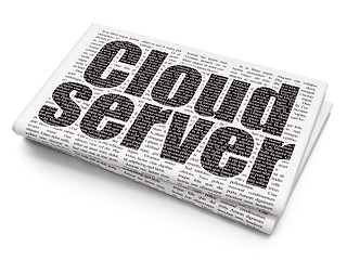 Image showing Cloud technology concept: Cloud Server on Newspaper background