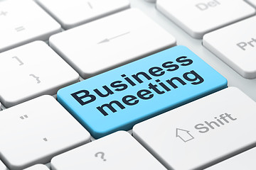 Image showing Business concept: Business Meeting on computer keyboard background