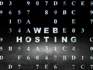 Image showing Web development concept: Web Hosting in grunge dark room