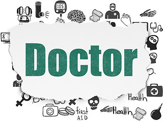 Image showing Healthcare concept: Doctor on Torn Paper background