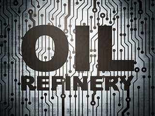 Image showing Industry concept: circuit board with Oil Refinery