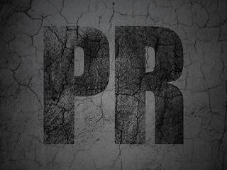 Image showing Marketing concept: PR on grunge wall background