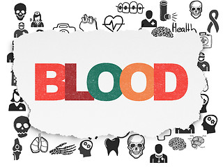 Image showing Medicine concept: Blood on Torn Paper background