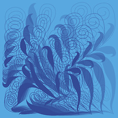 Image showing Abstract floral vector pattern in blue
