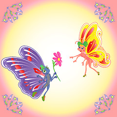 Image showing Butterflies romantic pair