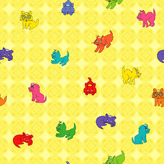 Image showing Seamless Kittens Pattern