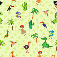 Image showing Seamless various animal pattern