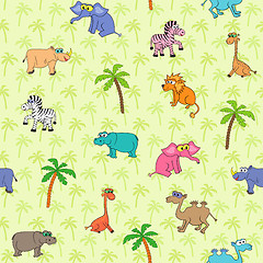 Image showing Seamless different animal pattern