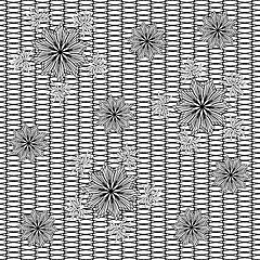 Image showing Abstract decorative flowers on grid