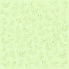 Image showing Butterflies green background