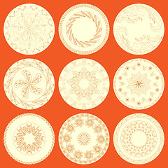 Image showing Nine Patterned Plates