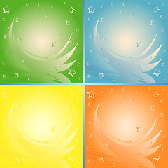 Image showing Four abstract backgrounds in different colors