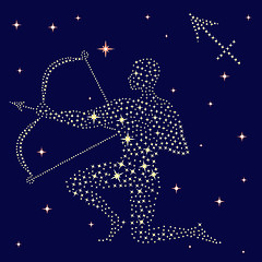 Image showing Zodiac sign Sagittarius on the starry sky